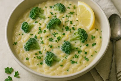 Creamy Lemon Broccoli Orzo