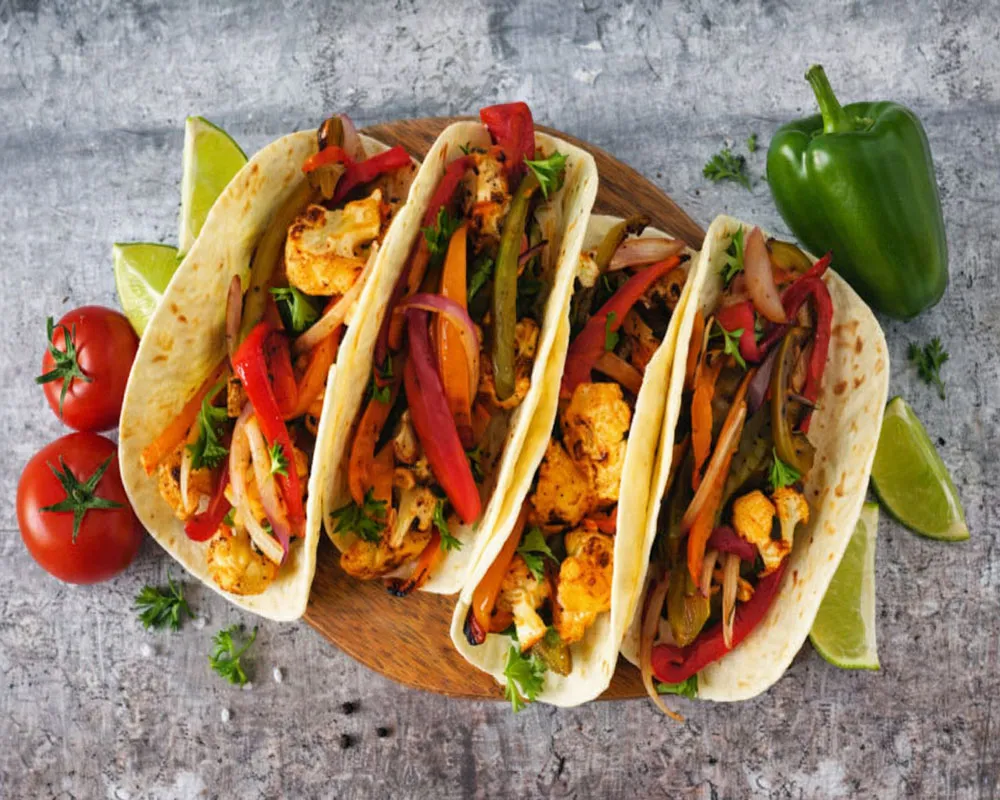 Sheet pan roasted veggie tacos vegan recipe