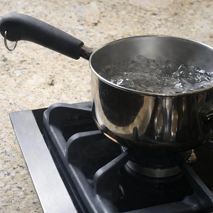 Boil Water for Pasta pot of water boiling on stove for cooking pasta